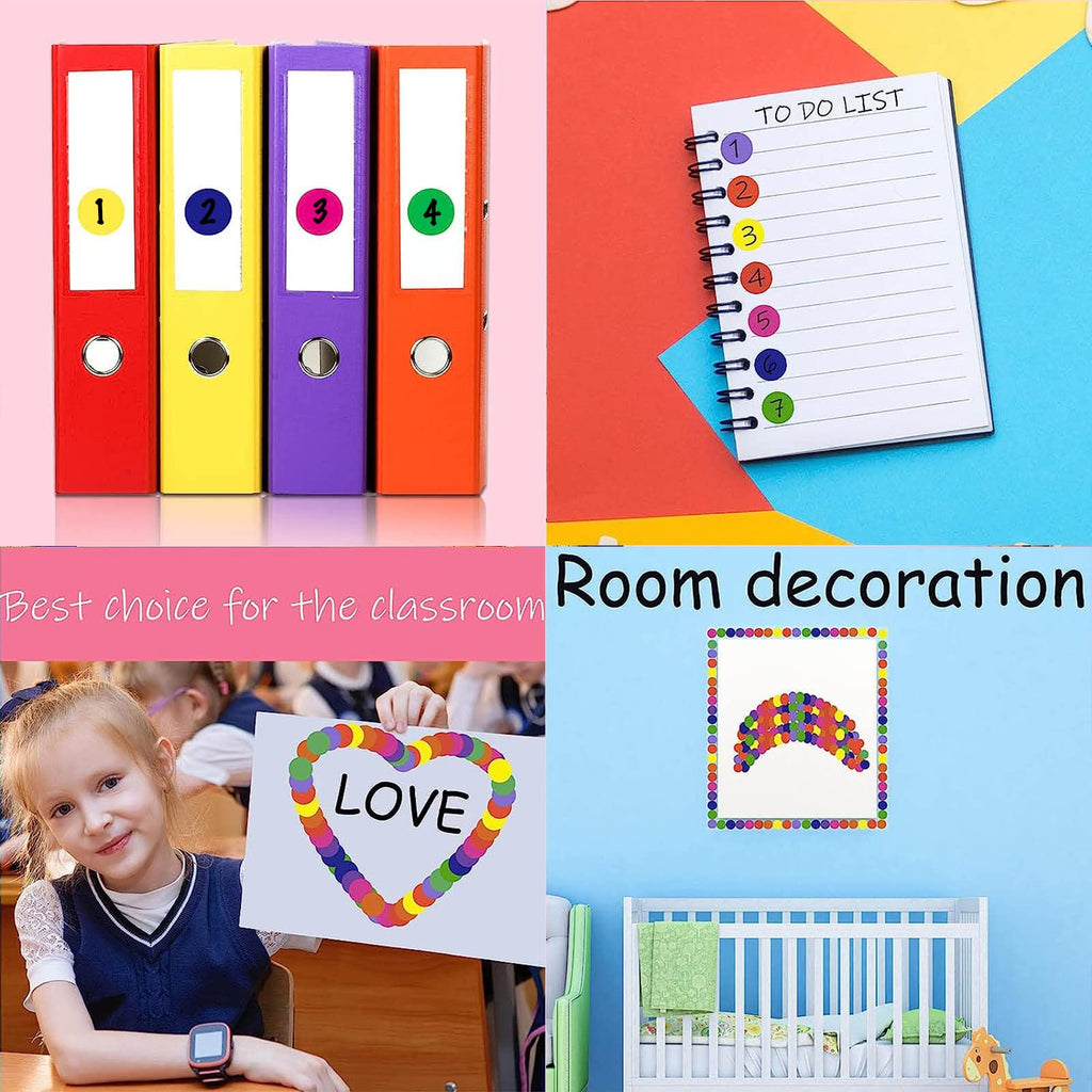 4000 Pcs Colored Dot Stickers, 8 Color Coding Circle Labels, 3/4" Round Dot