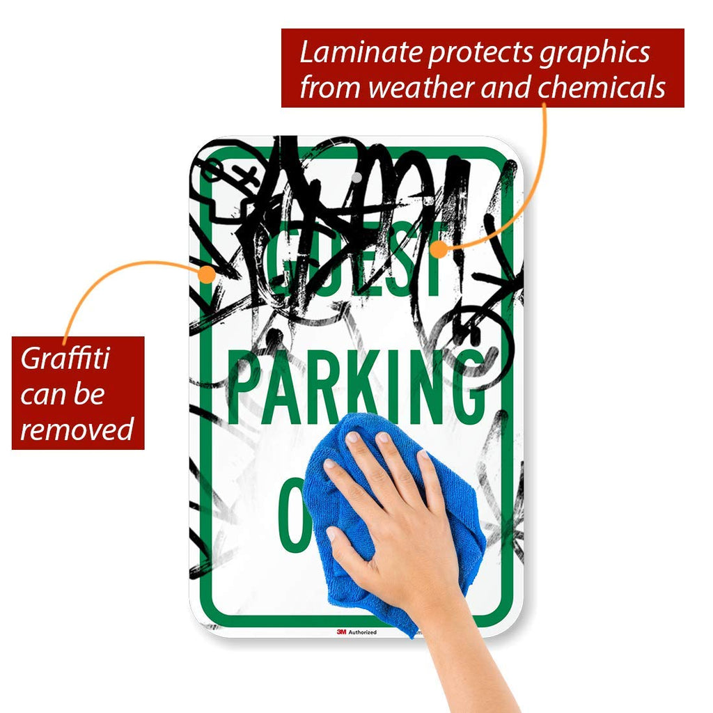 SmartSign “Guest Parking Only” Sign | 12" x 18" 3M Diamond Grade Reflective Aluminum 18" x 12"