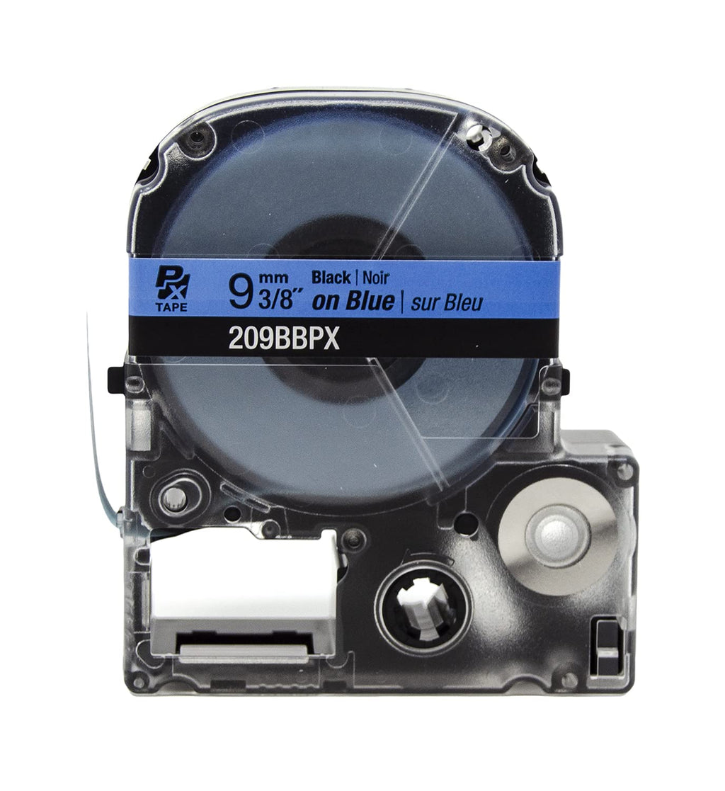 Epson LABELWORKS 209BBPX Label Tape - Black on Blue - 3/8" (9mm), 30ft 9mm