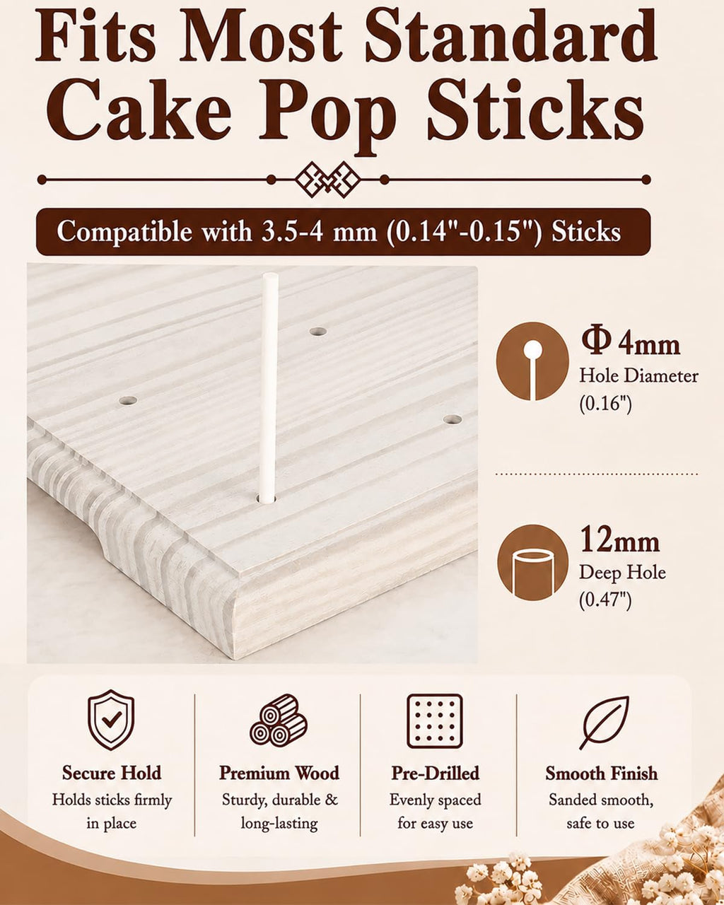 24 Holes Wooden Cake Pop Stand for Drying