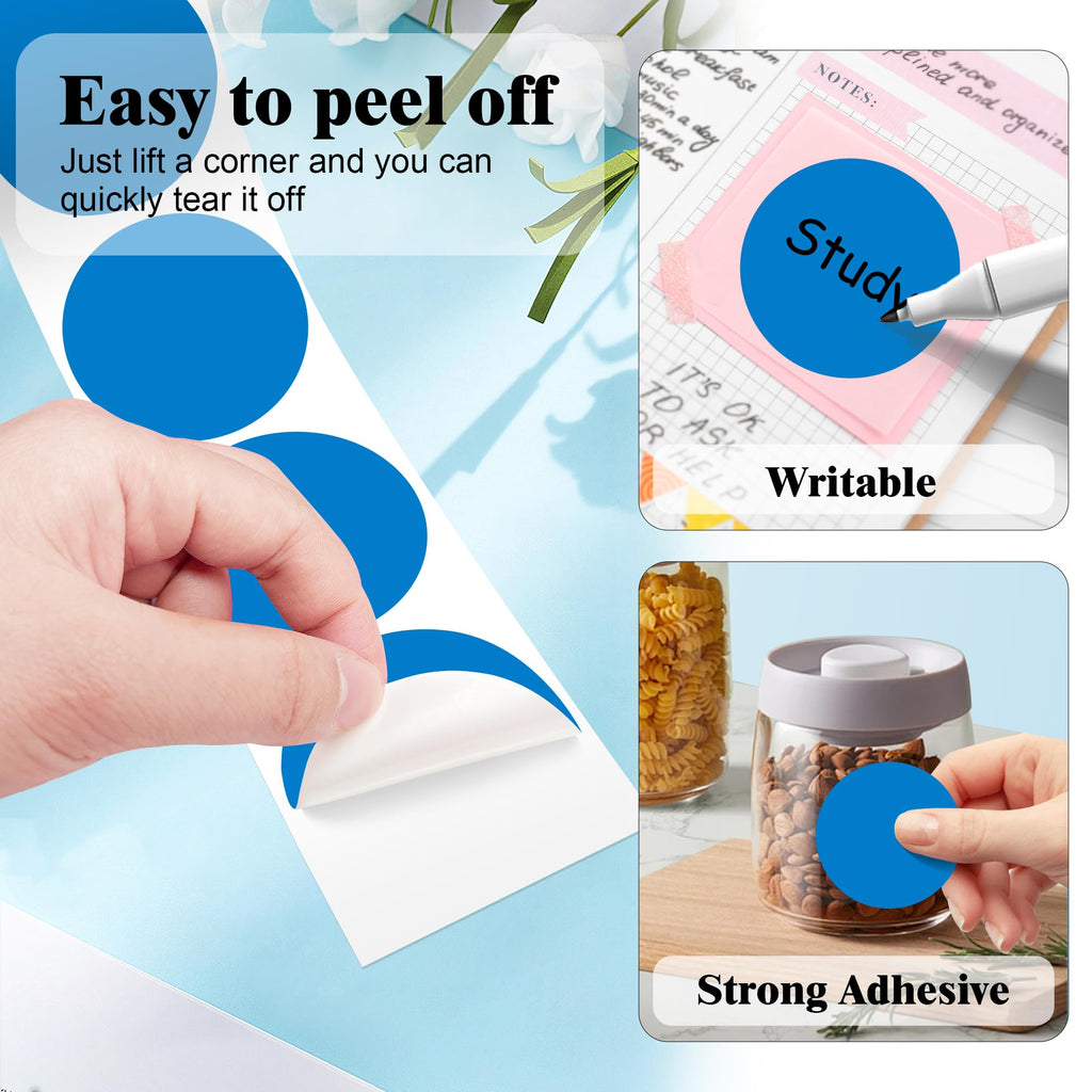 PARLAIM 2 Inch Round Adhesive Color-Code Dot Stickers,4Rolls/2000 per Rolls dots Label Dispenser Box, Circle Stickers Label Inch Coding Labels (Blue) Blue 4 Rolls-2000 Pack