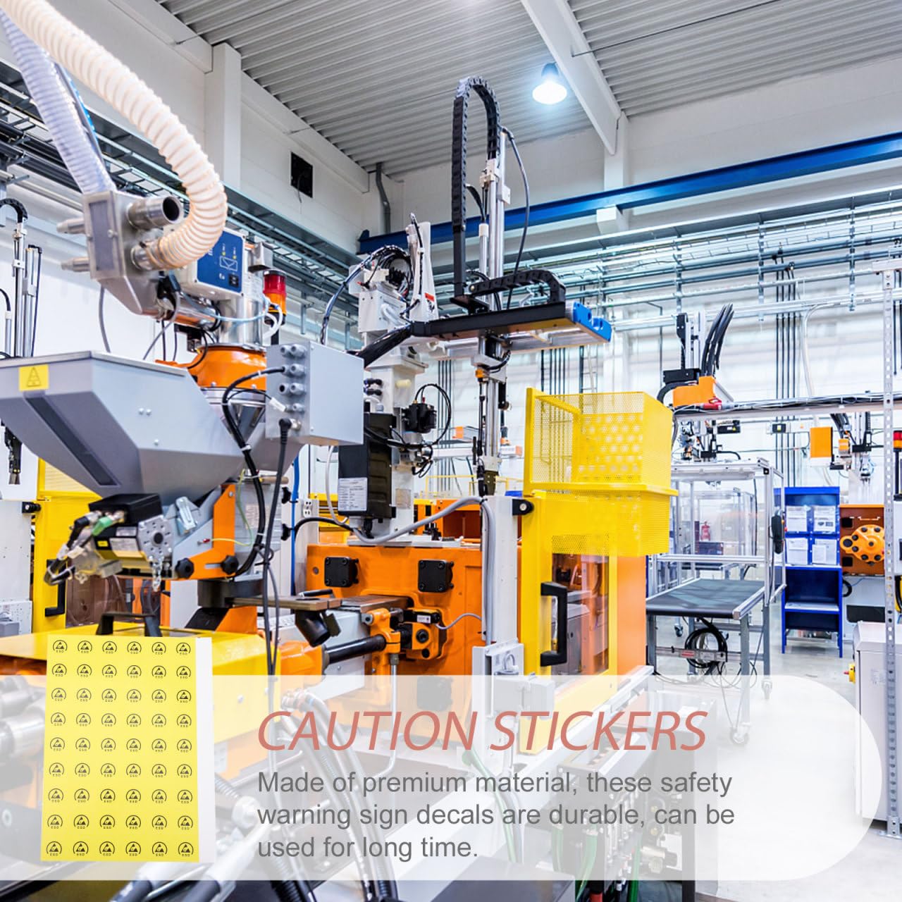 200pcs Electrostatic Warning Stickers Self-Adhesive Caution Decals for Static Sensitive Packages Safety Labels for Industrial Use Eye-catching Design