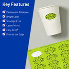 Avery® Printable Oval Labels, Sure Feed® Technology, 1" x 2", Bright Green Labels, Print-to-The-Edge, Laser/Inkjet Printable, 480 Total, Great for Soaps and Candles 480 labels