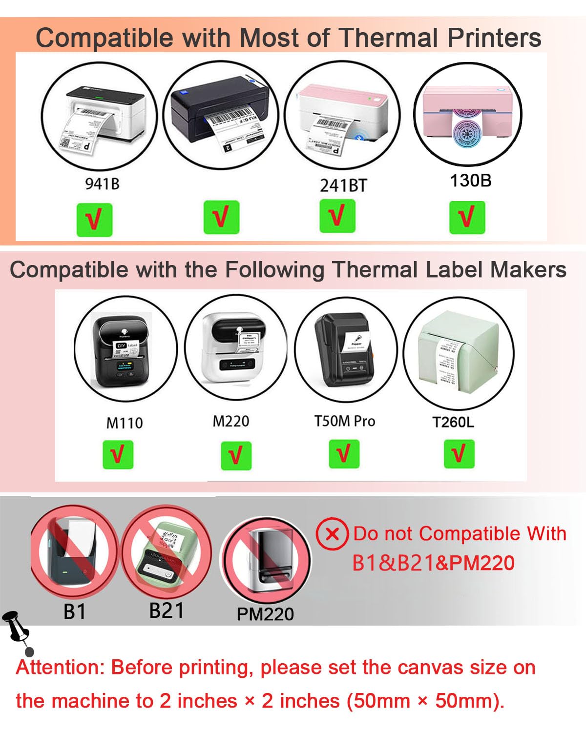2pcs 2 x 2 Round Thermal Labels, for M110/M120/M220/M221 Label Maker, 2 inch Circle Thermal Sticker for Business and Home, 280 Labels/2 Roll for Printer