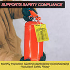 Lewtemi 100 Pcs Fire Extinguisher Inspection Tags with Zip Ties
