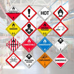 ChromaLabel 2 by 2 durable square hazard label for Class 5.1 oxidizer, industrial D.O.T. warning labels, 2-inch size, 100 per roll