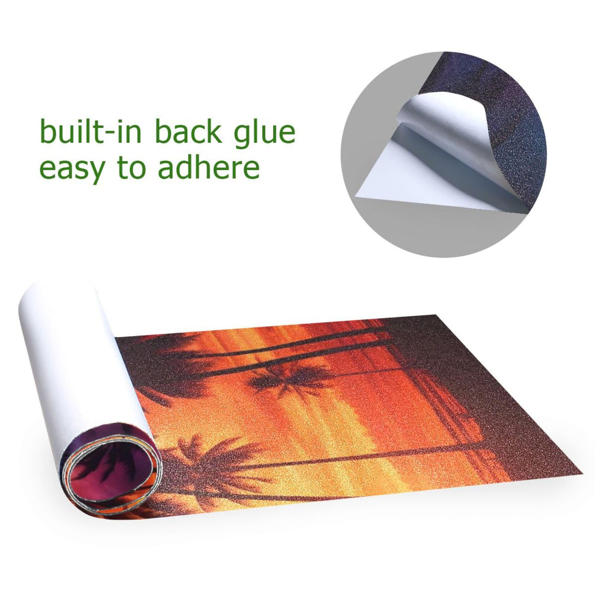 ALAZA Longboard Grip Tape Skateboard Grip Tape Sheets Design Silhouette Palm Trees Tropical 33"X 9" Bubble Free Anti Slip Scooter Deck Sand Paper for Rollerboard 33.1x9.1in Orange