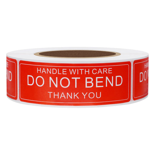 Hybsk 1"x3" Do Not Bend Stickers Shipping Labels for Envelopes Mailing Adhesive Label 500 Per Roll (Type 1) Type 1