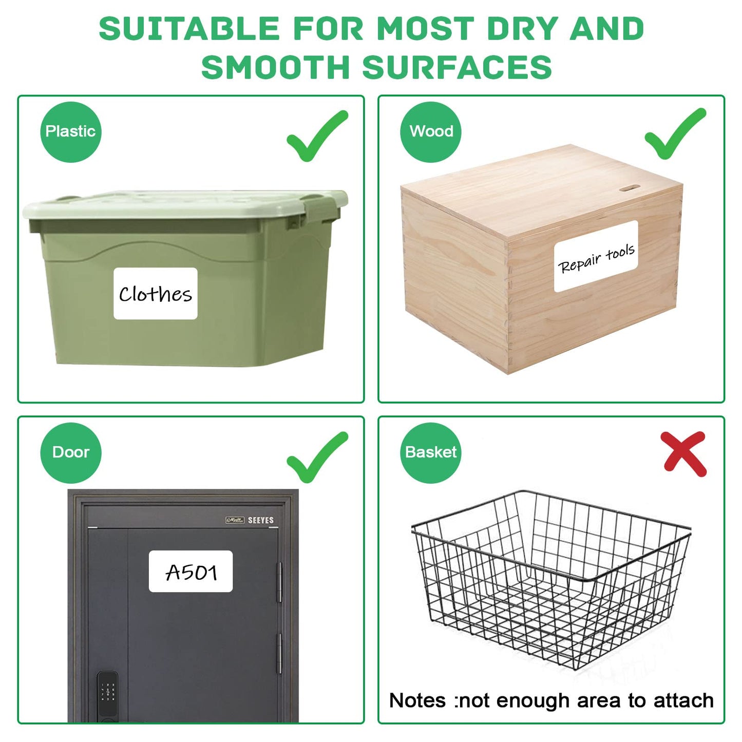 Large Label for Storage Bin(6x4) Removable Customizable Blank Water/Oil/Tear Resistant Labels Storage Labels for Containers,Bins,Home Organization Projects,Kitchen Storage Containers,Box Etc 40Pcs 40 Pcs