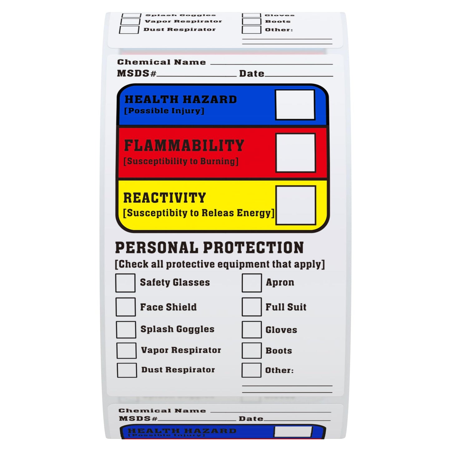 Hybsk 300pcs Blank Writeable Sign SDS MSDS Chemical Name HMIG Write-in 2.5" x 1.5" Sticker Label for Warning Workplace Personal Check Secure Material Labeling