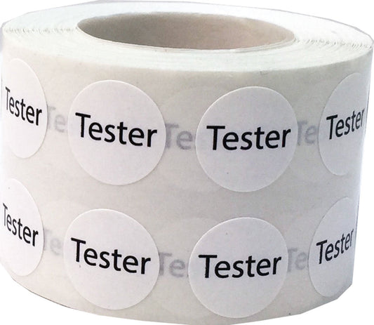 Round Tester Dot Adhesive Stickers, 1/2 Inch Round Labels, 1000 Stickers per Roll, White