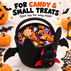 Operitacx Halloween Bat Candy Basket, Trick or Treat Bucket with Handle
