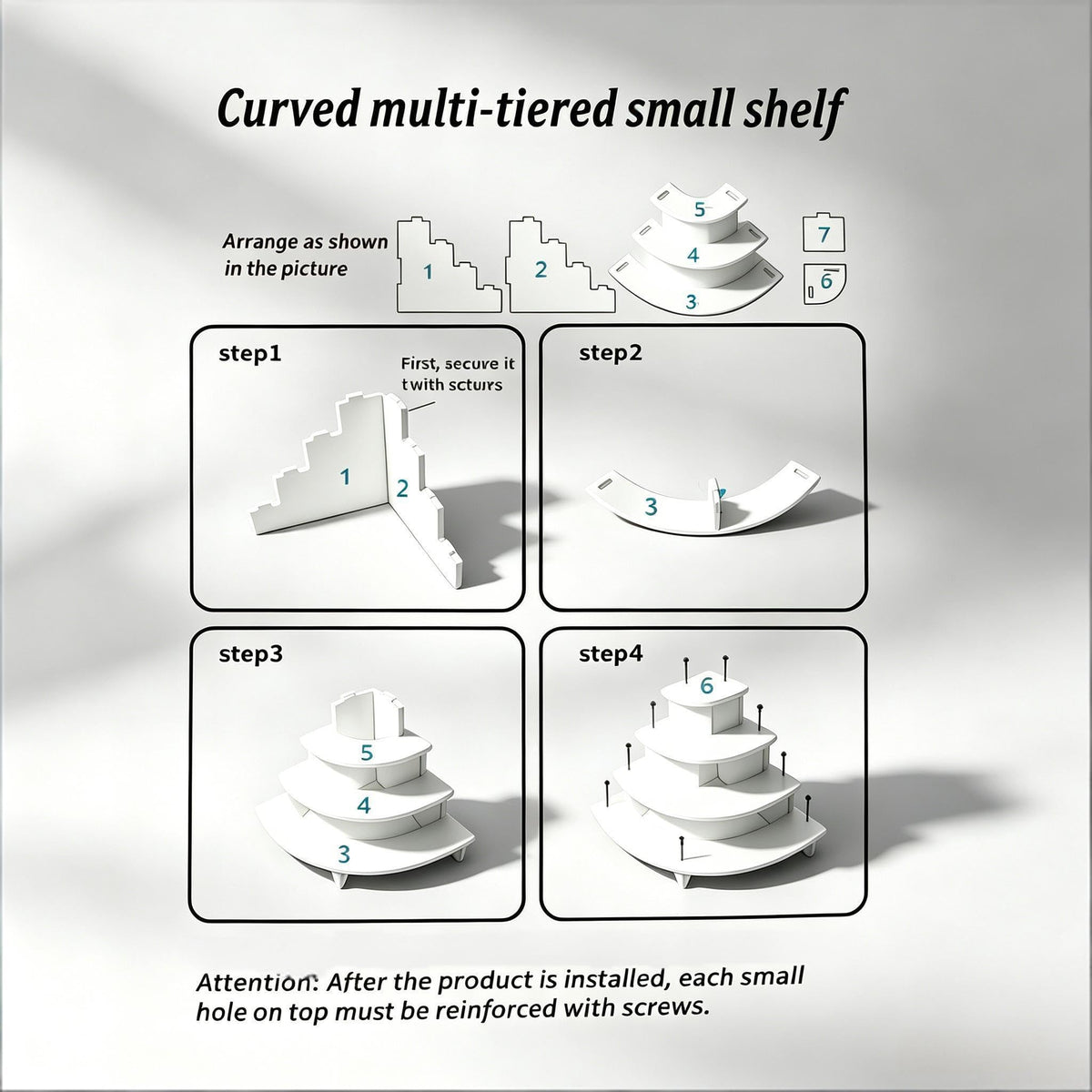 4 Tier Dessert Stands,Buffet Risers Display, White Perfume Shelf