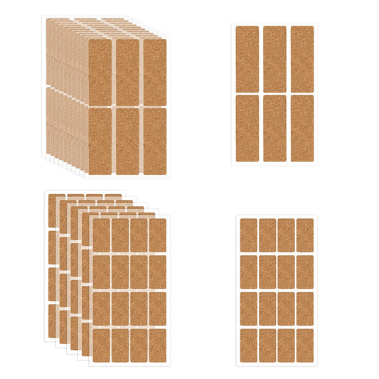 Honbay 168PCS Cork Label Stickers Removable Name Tags Sticker Wooden Self Adhesive Labels for Containers Jars Bottles or Kitchen Home Organization (2 Size)