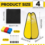 Sabary 4 Pcs 24'' Pop up Caution Wet Floor Sign Kit Dry Erase 4 Sided Blank