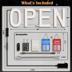 LED Open Signs for Business, exTopGoal 30"x10" Large Ultra Bright Open Sign with Remote Control, Dimmable Business Open Sign for Store Shop Storefront Window Door Wall- Red&Blue Red & Blue 30" x 10"