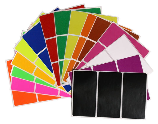 Royal Green Rectangular Stickers Color-Coding Labels for Organizing, Moving, and Storage Boxes 4" x 2" Stickers to Write On Name Tags,45-Pack (15 Assorted Colors) 45 15 Color Combo