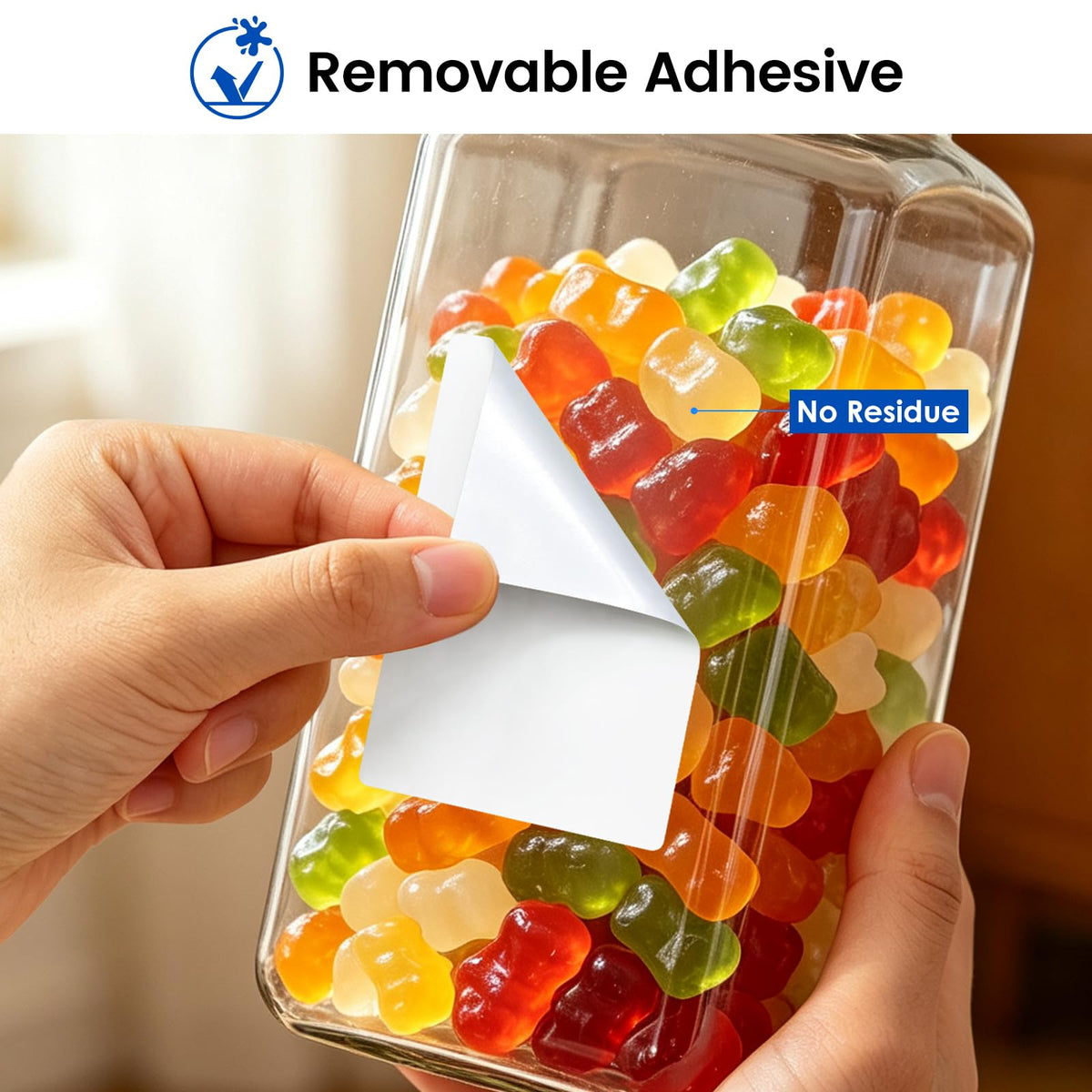 LLIKED 2"x3" Removable Labels 500 Thermal Labels with No Residue White 2x3 Inch