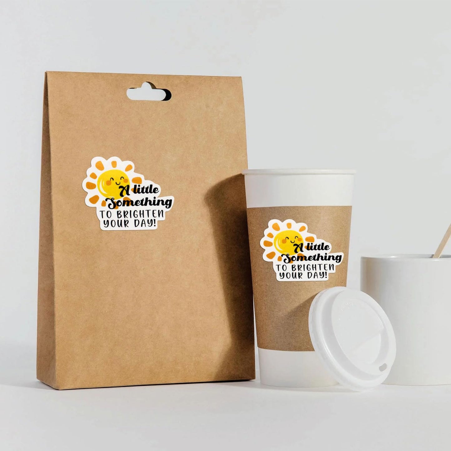 Cute Small Business Stickers - 100 PCS A Little Something to Brighten Your Day Thank You Packaging for Shops