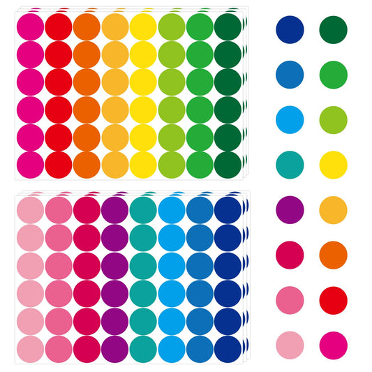 WhatSign Colored Dot Stickers 3/4" Color Coding Labels 288Pcs Round Color Coding Labels 16 Assorted Colors Circle Dot Label Sticker for Office Home School Classroom Teacher Supplies Classic