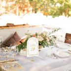 JOYIT 20 Sets Wedding Table Numbers 1-20 with 20 Pcs Table Number Holders White Gold 20 Cards+20 Holders(Round)