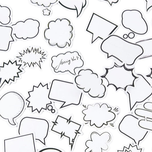 180PCS Dialog Box Paper Stickers, Scrapbook Cute Label Bubble Stickers, Assorted Shape Paper, Adhesive Labels for Scrapbooking, Planners, Calendar