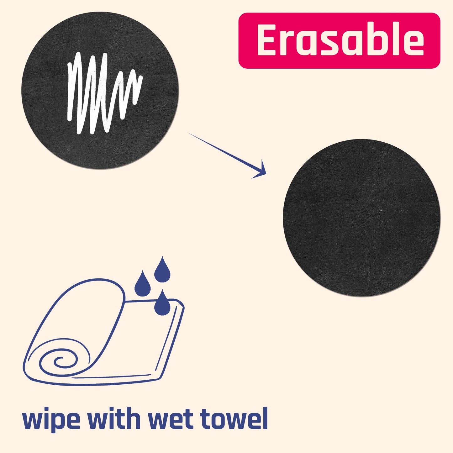 300 Pack, 1" Round Chalkboard Labels Stickers, Erasable and Reusable 1" Diameter