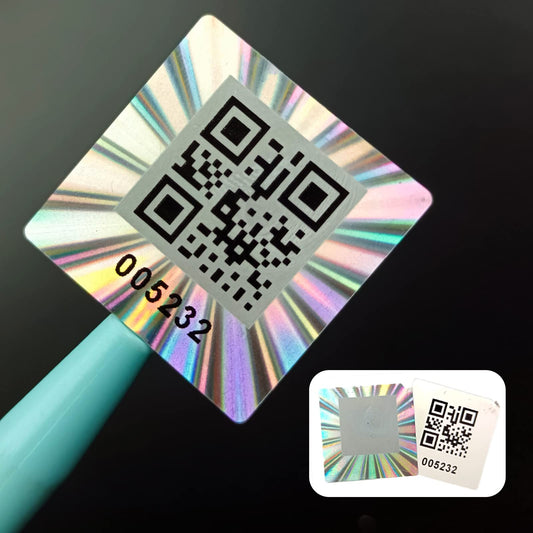 300pcs Hologram QR Code Labels, Tamper-evident Security Seal Sticker,Warranty Void Tamper Proof Labels with Unique Sequential Serial Numbering（1x1inch） 300pcs