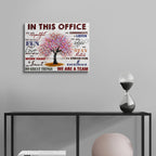 HDXUFJQ Office Inspirational Wall Art In This Office Canvas Wall Decor Team Rules Motivation Positive Quotes Pictures Prints Teamwork Painting for Home Office Ready to hang(12"x16") In this office (white) 16"L x 12"W