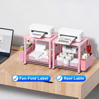 Thermal Label Holder for Foldable and Roll Type Labels,Metal Label Holder Pink