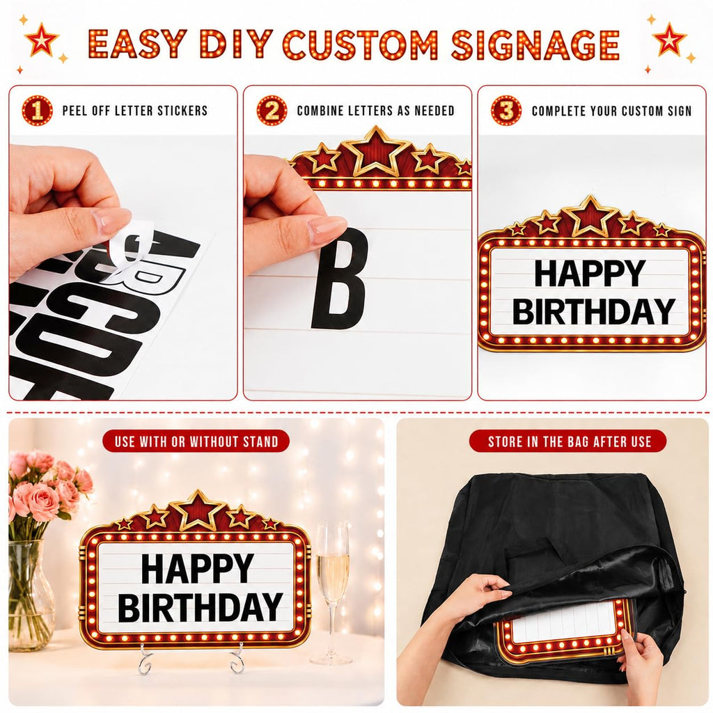 4 Pack Bottle Service Sign Set, Wedding Signs for Reception Red & Gold