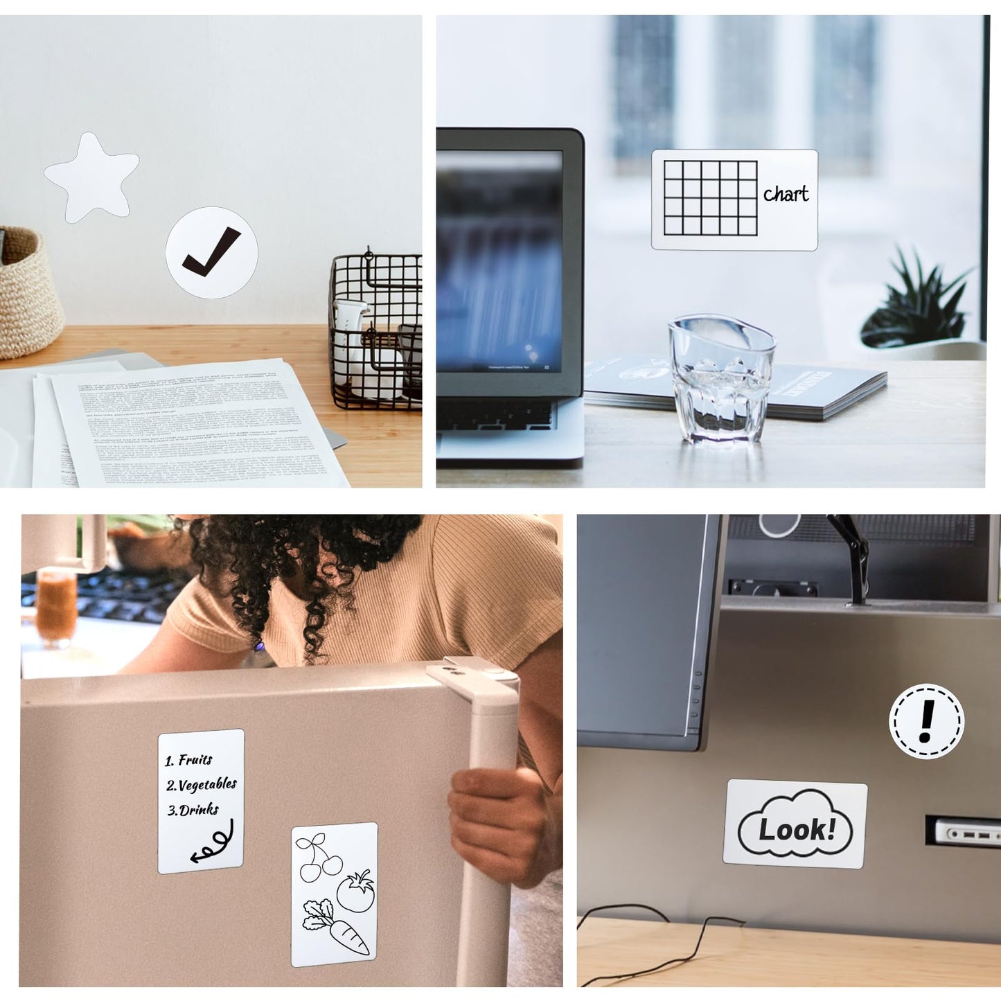 Dry Erase Labels Stickers 24 Pack 3x5 inch Reusable Dry Erase Sticky Notes Mini Whiteboard Label Stickers Removable Reusable Sticky Labels Dry Erase Post It Notes with Wipe Cloth