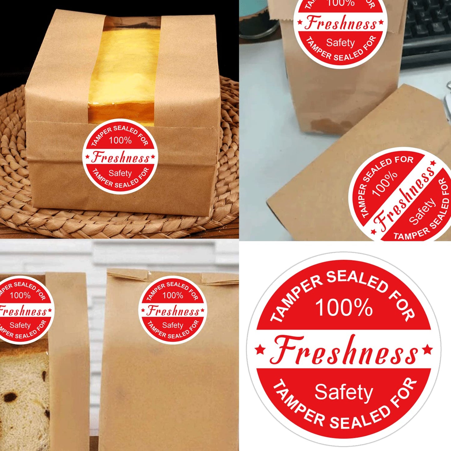 Well Tile Food Delivery Tamper Evident Stickers Safe Secure Tamper Sealed for Freshness Labels - 2 Inch Tamper-Proof Stickers for Safe Food Delivery 500 Pcs