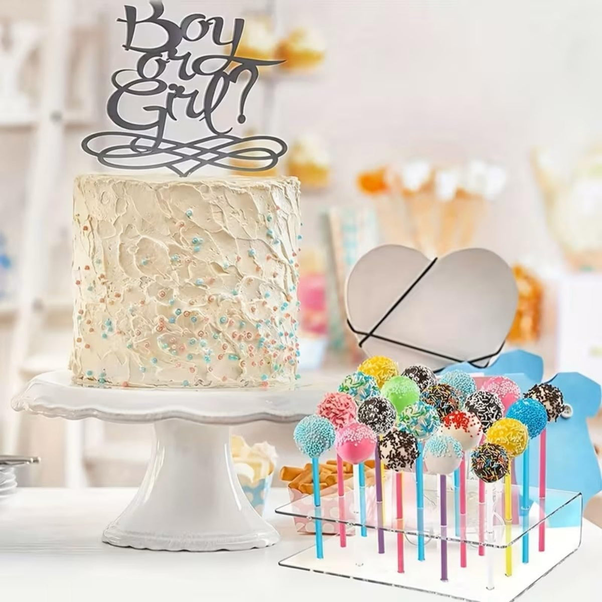 Clear Acrylic Lollipop Display Stand, Transparent Candy Holder, Reusable Cake Dessert Display Rack for Home Party Festival Decoration(15 hole) 15-Hole