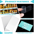 Chunful 1000 Pack Plastic Tags Shelf Label Holders Clear, 2.5 x 1.25 Inch