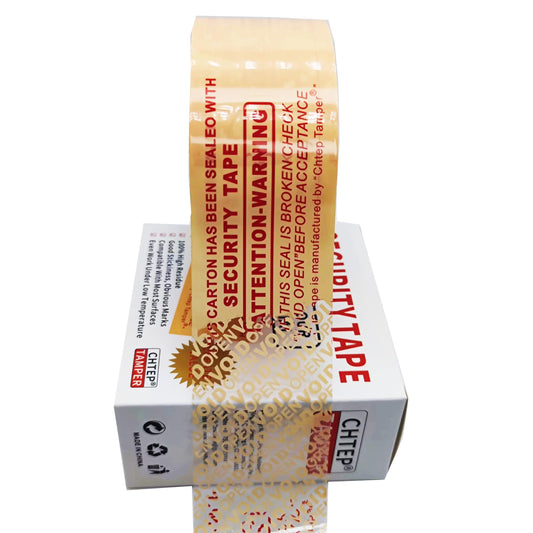 ChtepTamper 54.7Y 2inch 1 Rolls 100% Total Transfer Tamper Evident Tape Security Seal for Safe Shipping 2 inches Wide