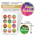 PARTH IMPEX 60 Pack 4x6 A4 Envelopes + Christmas Happy Holidays Gold Foil Seals Labels Stickers