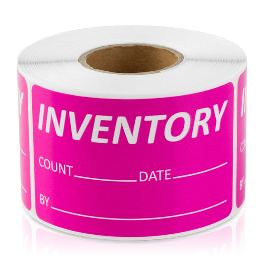 Inventory Labels (2.5 x 1.5 inch, Bright Pink - 300 Labels) Inventory Count Writable Stickers for Inventory Management or Inventory Control