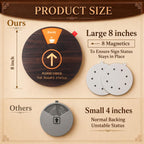 Chunful 6 Pcs 8" Large Office Door Sign 8 Status Options Wheel, Wood Color
