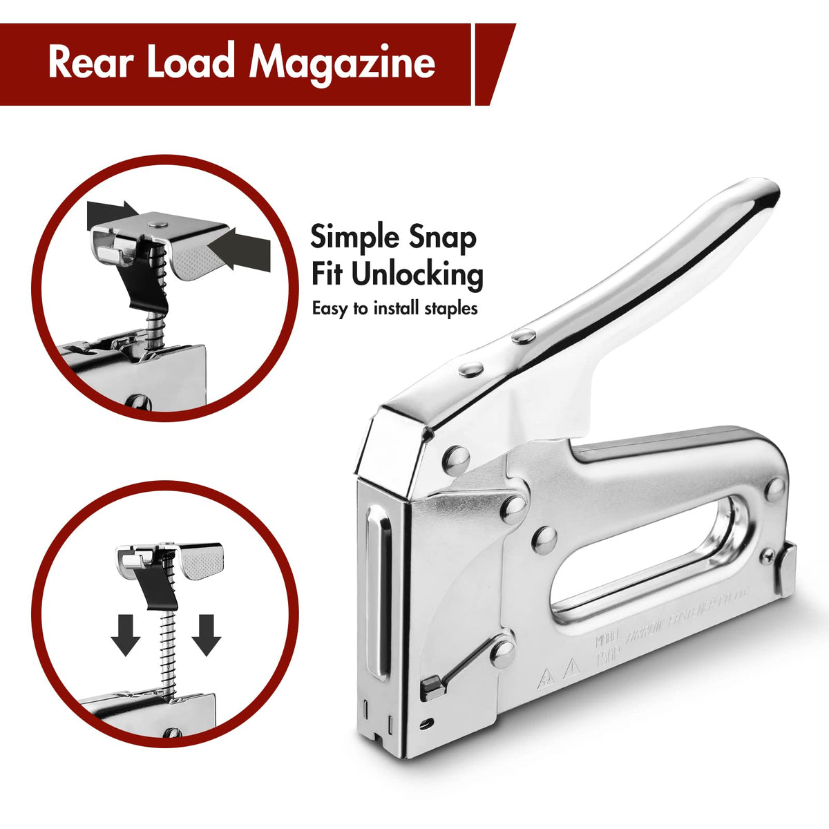 Arrow T50 Heavy-Duty Staple Gun, Manual Stapler (1-Pack)