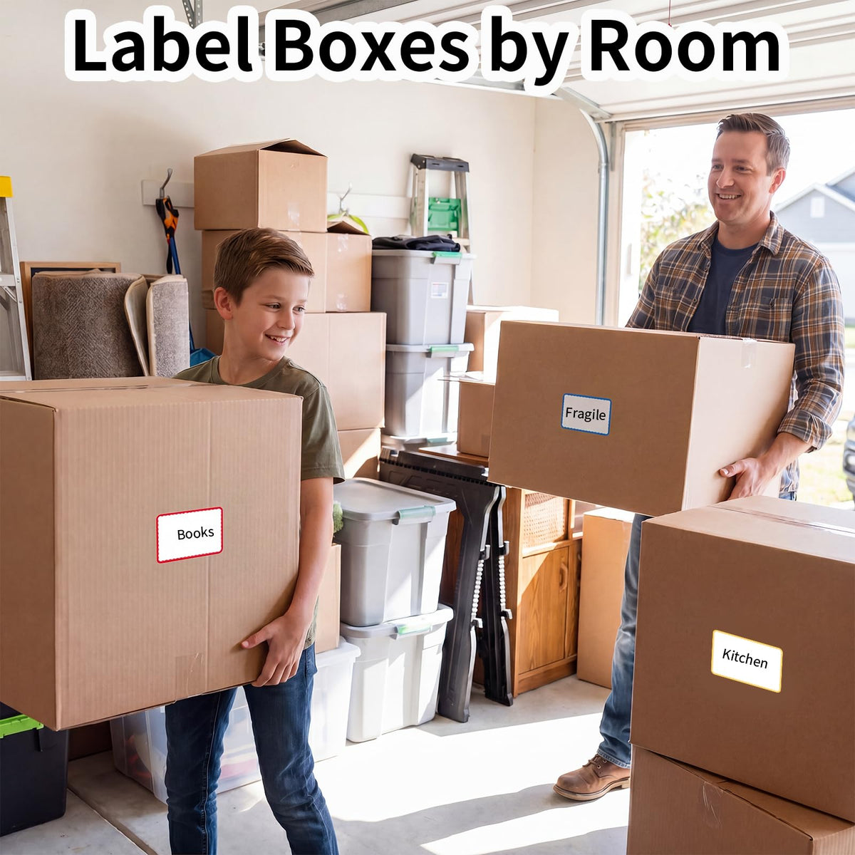 160 Pcs Moving Labels for Boxes, 8 Color-Coded Writable Stickers, 6 x 4 in