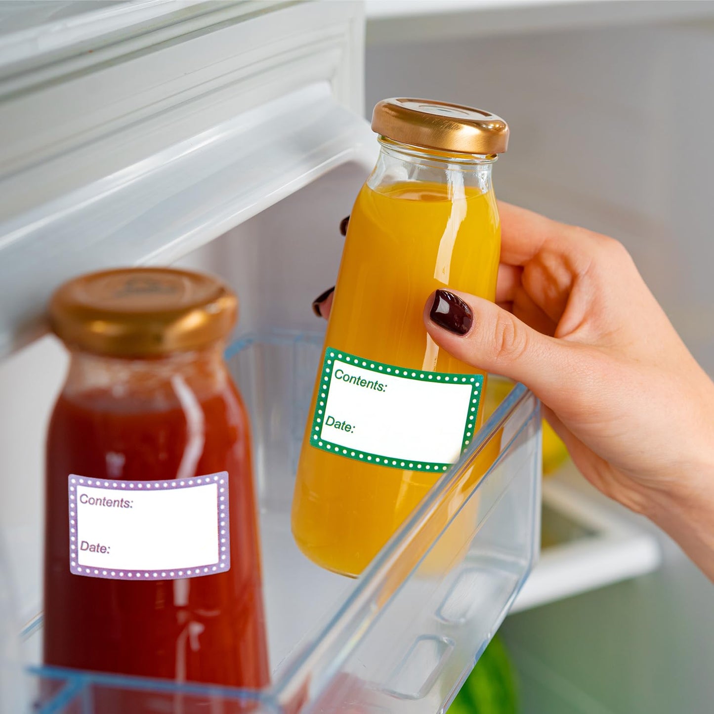 1000 PCS Removable Freezer Labels, Food Date Labels Freezer Labels, Jam and Jelly Jar Blank Labels, Waterproof Oil Resistant Canning Labels Multicolor Easy-to-distinguish Freezer Paper Labels 2