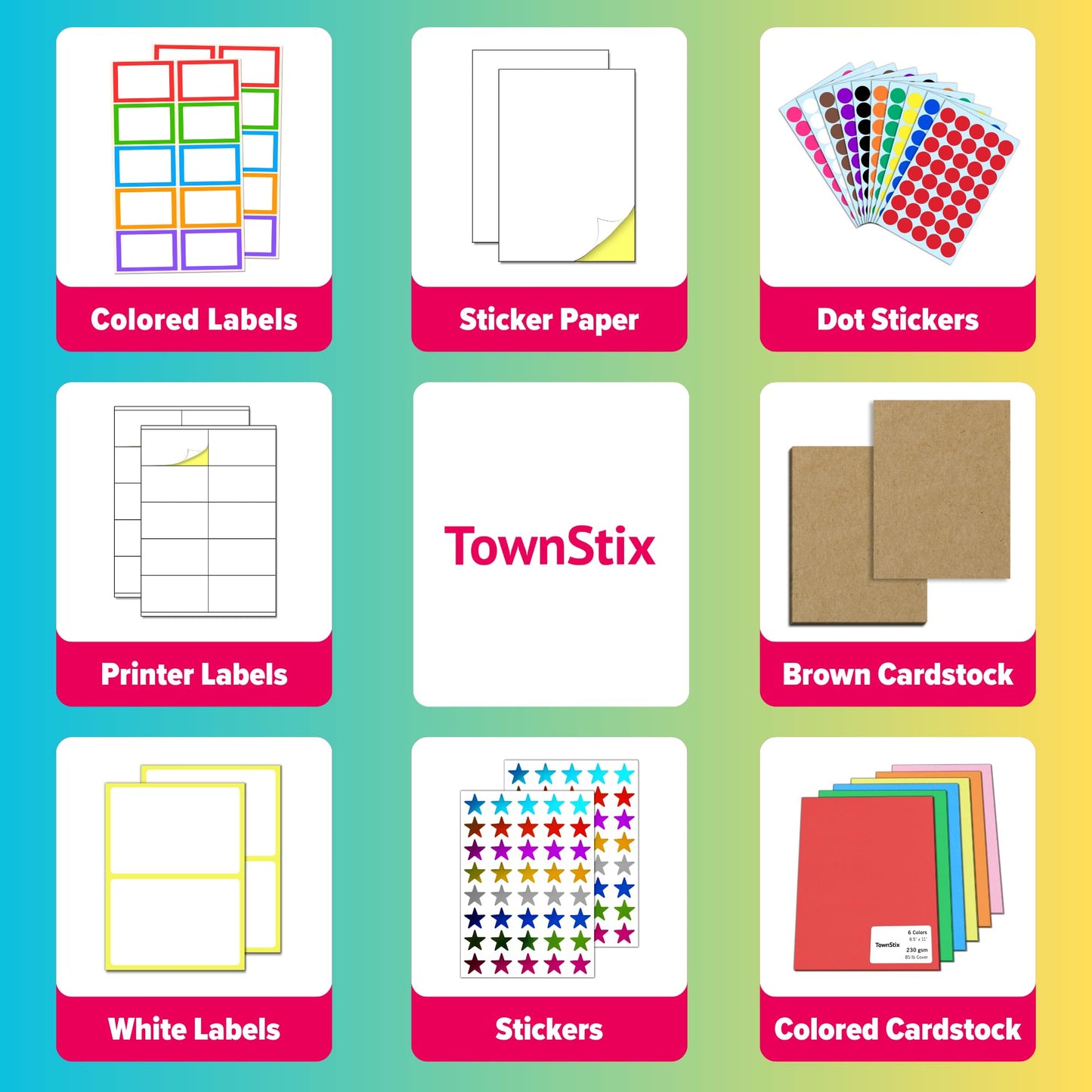 1000 Pieces, 2 x 1 inch - White Labels Stickers to Write On, Blank Stick On Adhesive Sticky Labels