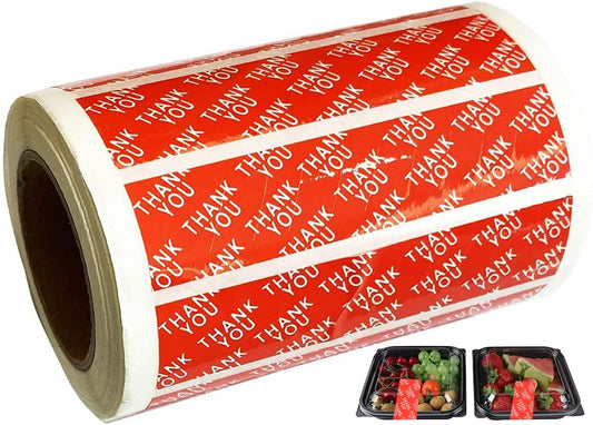 Top label Tamper Evident Labels Tamper Resistant Stickers,Food Sealed Labels Freshness and Safety 3.5x0.75 Inch,500 Pcs Per Roll