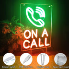 On A Call Neon Sign,On a Call Sign for Office,Do Not Disturb Neon Light Sign for Office Desk,Meeting,Studio,Game Room Decor Gifts ON A CALL +GREEN RED