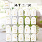 Wedding Table Numbers 1-20 with Head Table, Gold Table Numbers, Art Paper