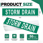 50 Pack Storm Drain Water Pipe Labels, Self Adhesive