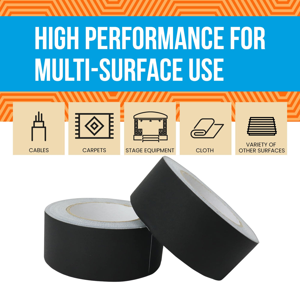 Reli. Gaffers Tape, Black | 2 Rolls | 2" x30 Yards Per Roll (60 Yards Total) | Heavy Duty Gaff Tape, Gaffer Two Inch Wide | Black Cloth for Cables, Electrical Cords, TV Production/Filming