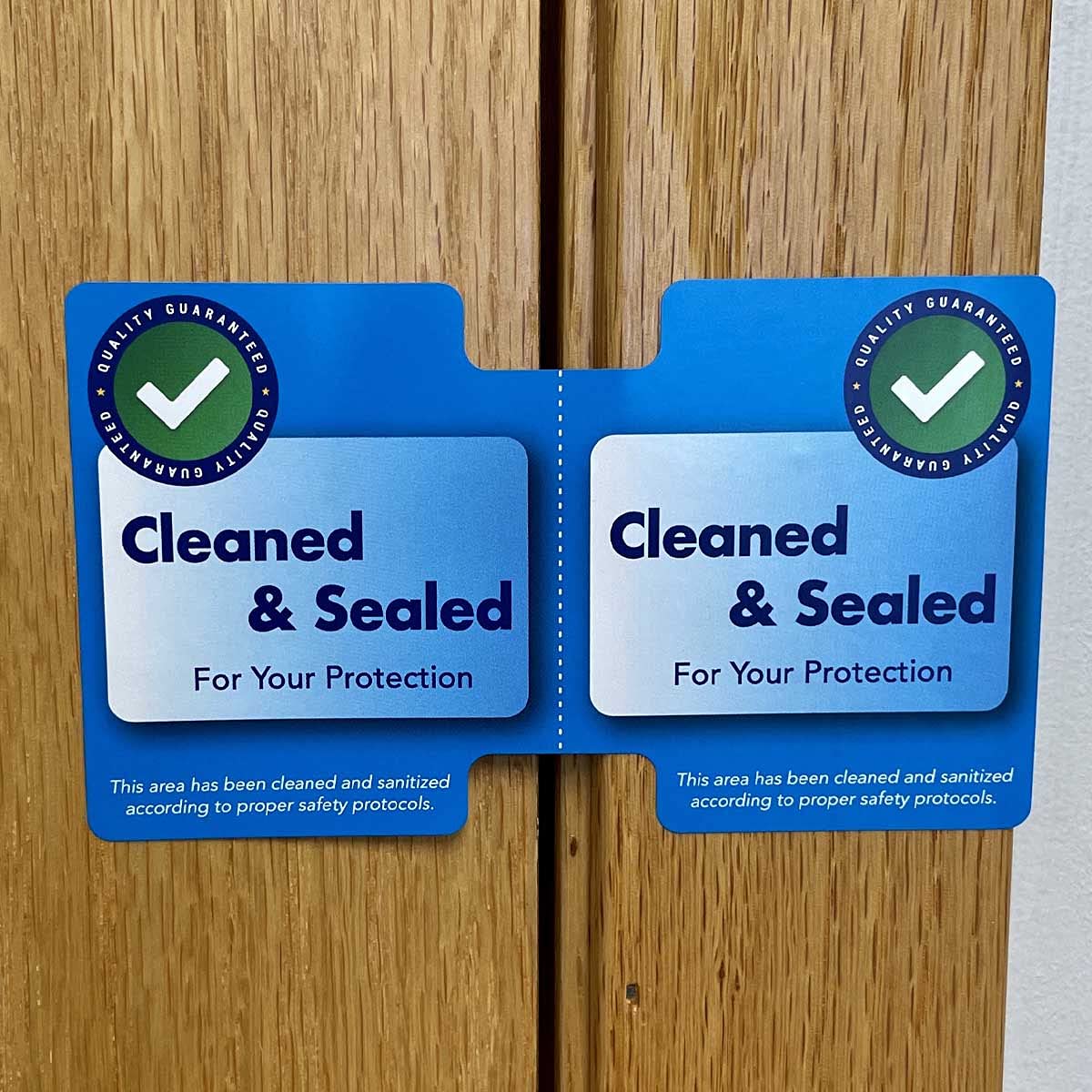Cleaned and Sealed Tamper Door Seal Labels 2.875 x 5 Inch 500 Total Labels
