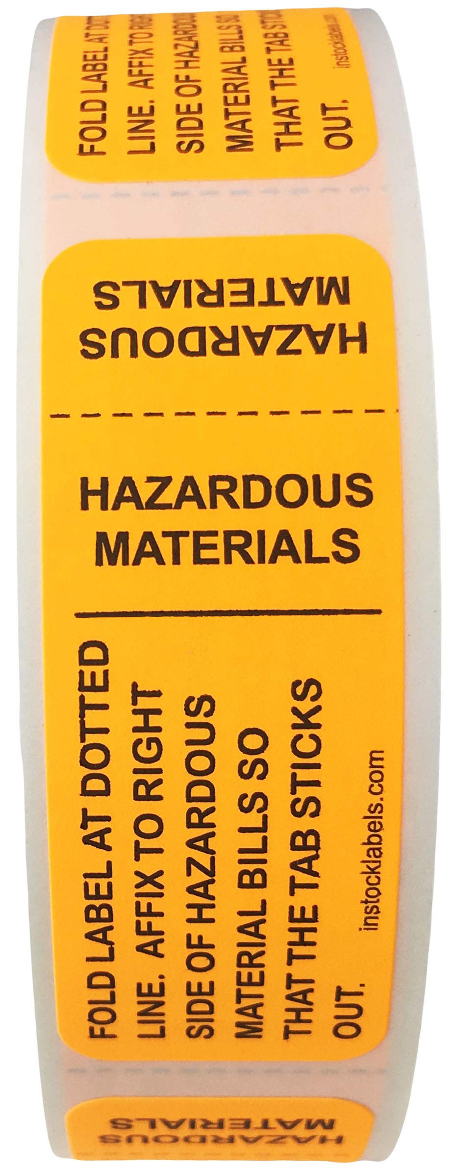 Hazardous Materials Dotted Line Stickers 0.75 x 2 Inch 500 Total Labels